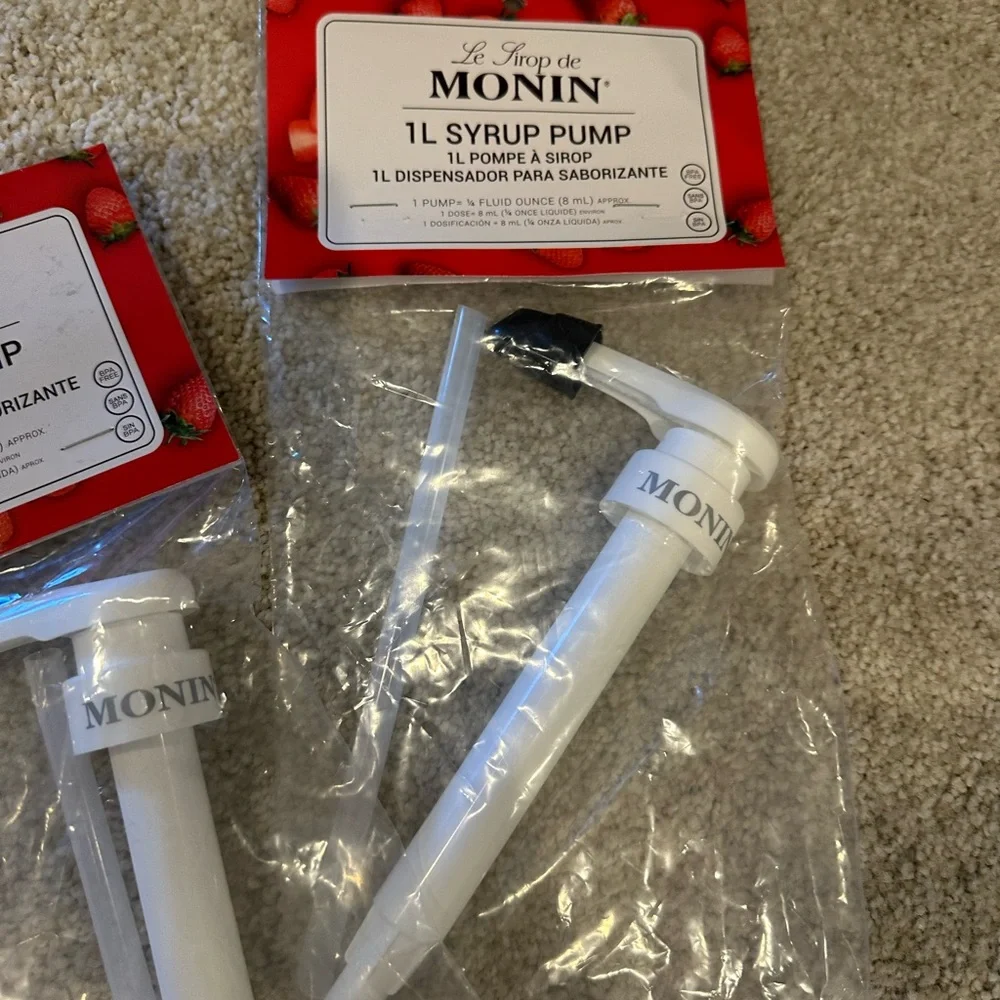 Monin 1L Syrup Pump Dispenser x 2